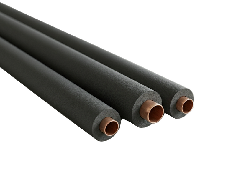 Black foam pipe insulation tube 15mm x 9mm wall, 2m length