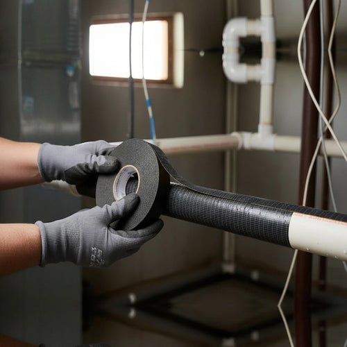 Pipe Insulation Tape Black Foam Self-Adhesive 50mm x 15m