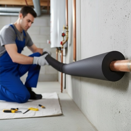 Pipe Insulation Tube Nitrile Foam 10mm Dia 6mm Wall Black
