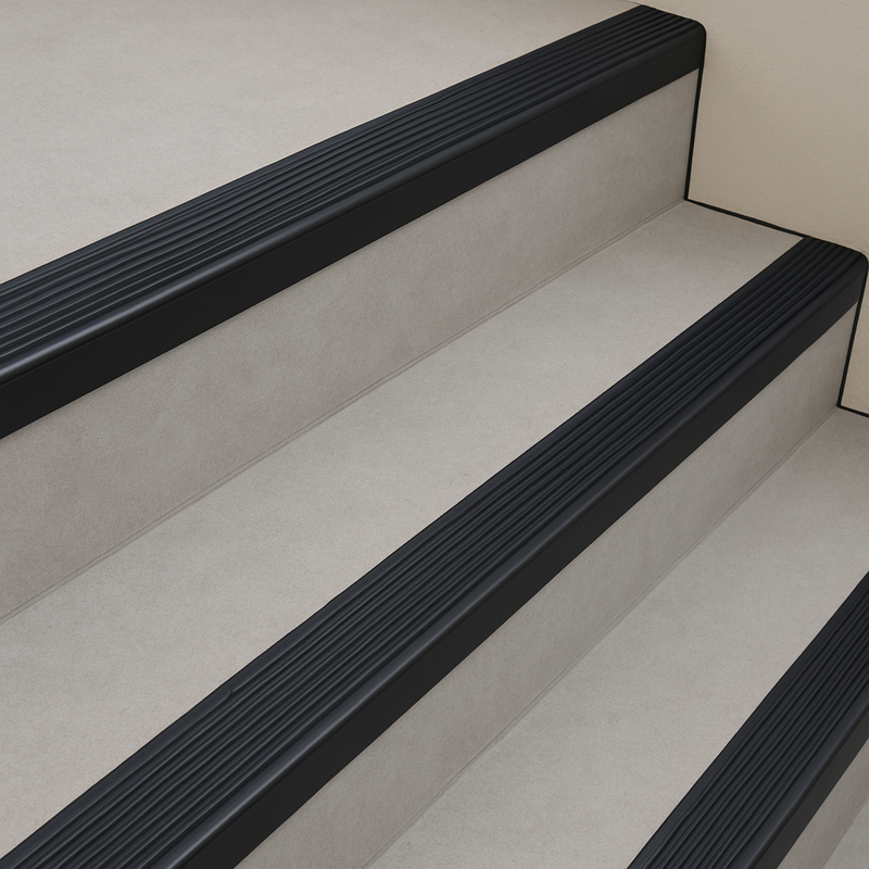 Anodised Aluminium Non-Slip Stair Nosing Edge Trim Ribbed Treads, Heavy Duty, 900mm x 65mm, Ideal for Wood, Carpet, Tile, Vinyl, Multiple Colours