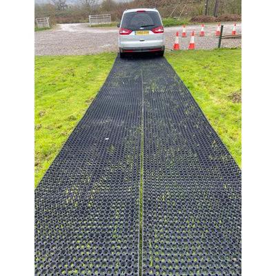 Heavy Duty Rubber Grass Mats - 23mm Thick, Non-Slip, Weather-Resistant, Wheelchair Friendly, Ideal for Car Parks & Grass Areas, Recycled Rubber