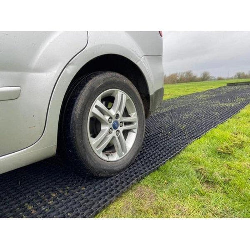 Heavy Duty Rubber Grass Mats - 23mm Thick, Non-Slip, Weather-Resistant, Wheelchair Friendly, Ideal for Car Parks & Grass Areas, Recycled Rubber