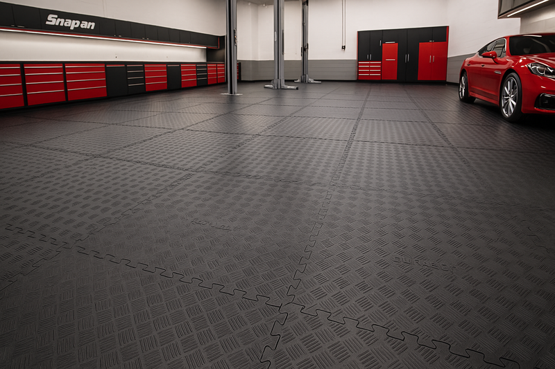 Premium Nitrile Rubber Interlocking Oil & Grease Resistant Garage Mats Heavy Duty Floor Tiles