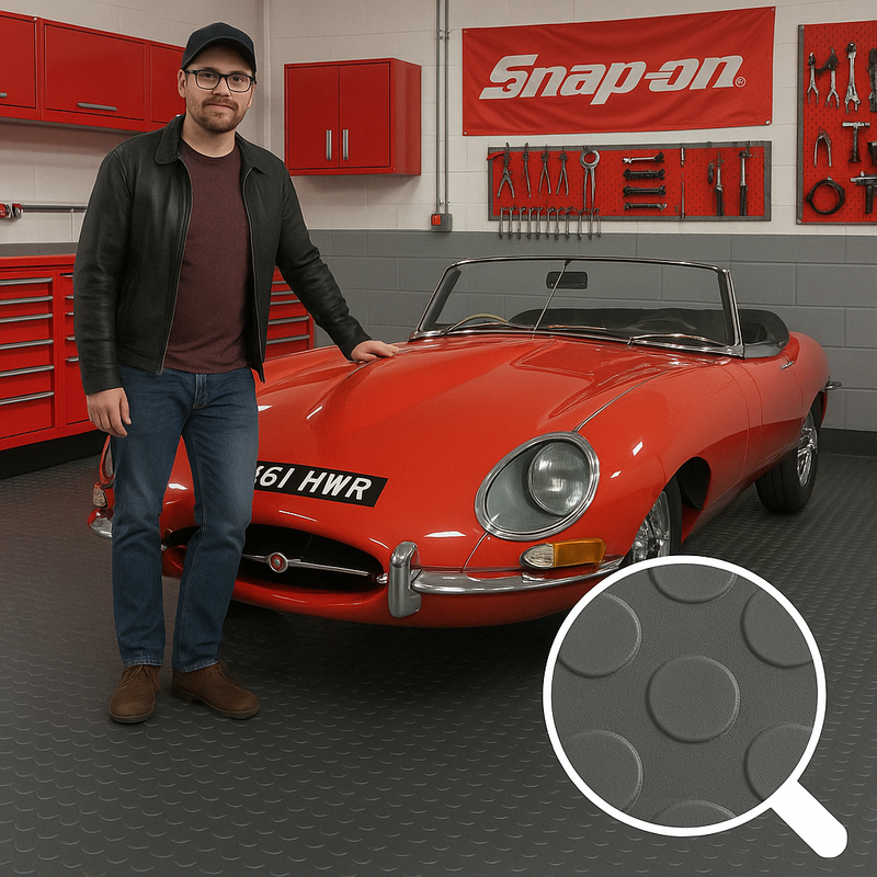 Premium Heavy-Duty Studded Rubber Flooring Roll – R11 Slip-Resistant | Oil & Impact Resistant | Custom Cut Lengths (3mm–6mm Thick, 1.2 m or 2 m Wide)