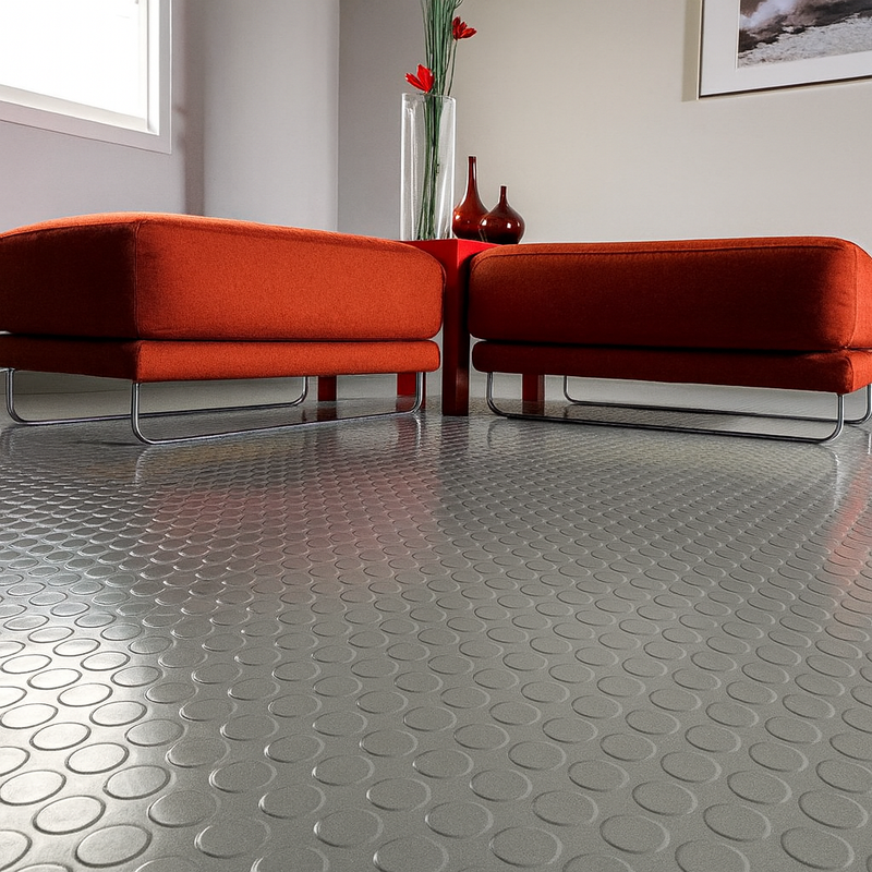 Premium Heavy-Duty Studded Rubber Flooring Roll – R11 Slip-Resistant | Oil & Impact Resistant | Custom Cut Lengths (3mm–6mm Thick, 1.2 m or 2 m Wide)