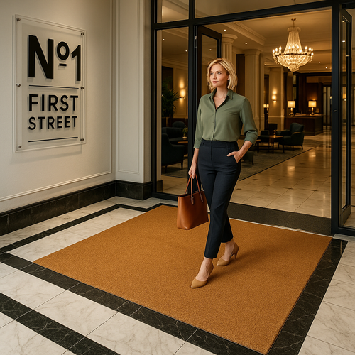 17mm Heavy-Duty Natural Coir Entrance Matting – PVC-Backed Coconut Door Matting for Halls, Receptions & Outdoor Entrances | 1m & 2m Widths