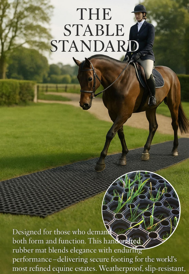 Heavy Duty Gateway Rubber Grass Mats - Non-Slip, Impact-Resistant, Perforated for Drainage - Horse Stable & Outdoor Use, Durable & Hygienic