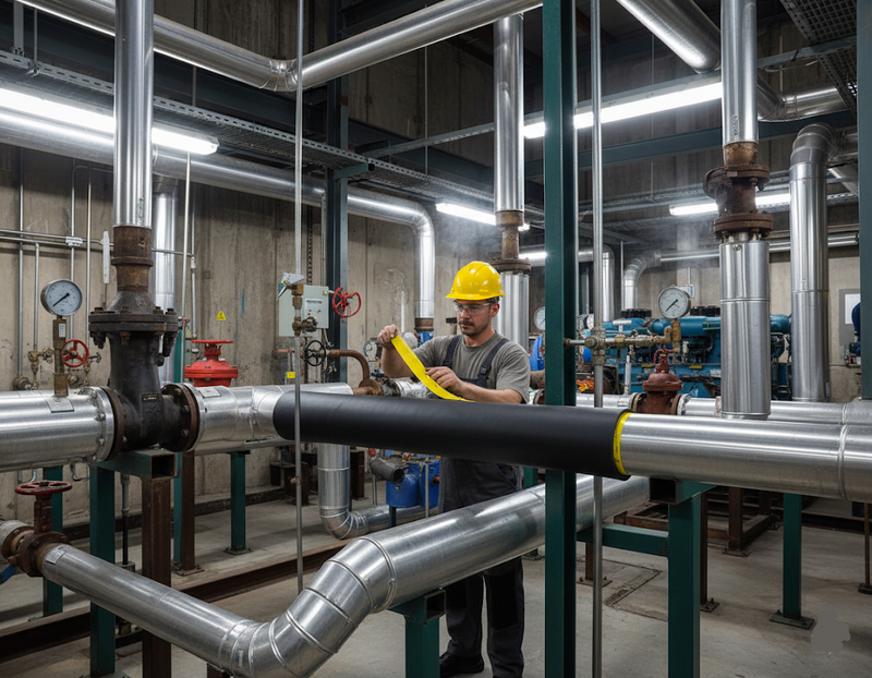 Easy install self-seal foam insulation on pipe, black
