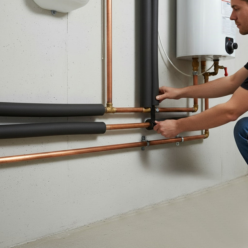 Energy-saving foam pipe lagging preventing heat loss & condensation