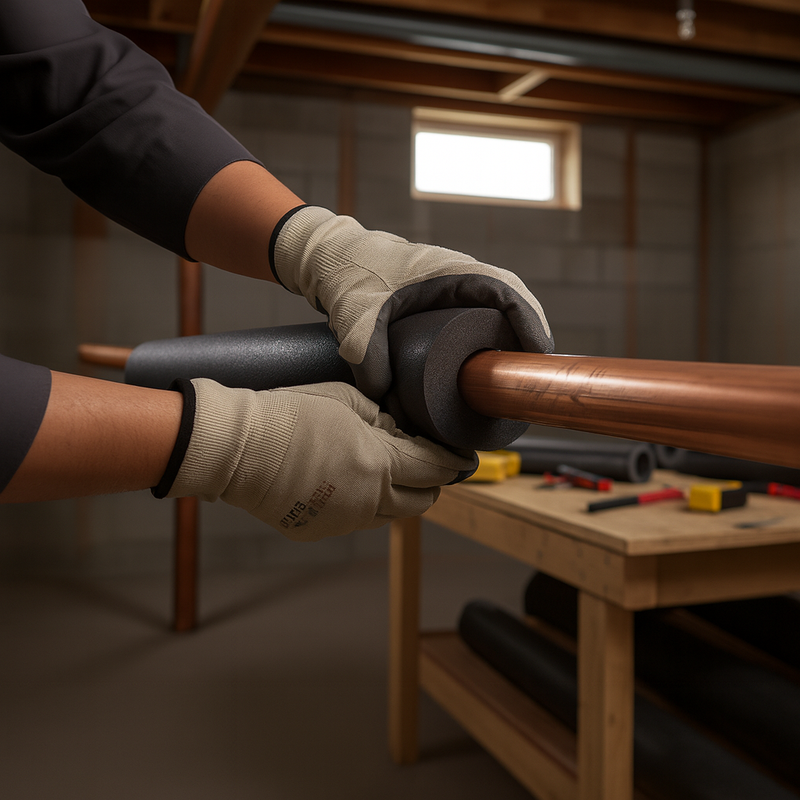 Energy saving black foam pipe insulation for heating and AC systems