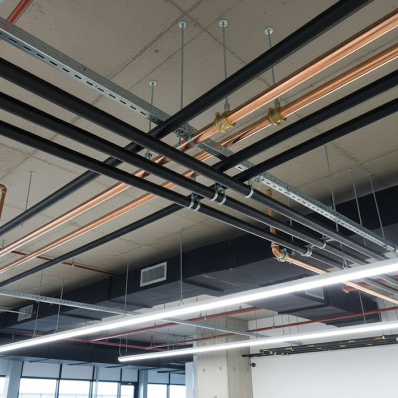 Flexible closed-cell foam pipe insulation for heating and refrigeration systems