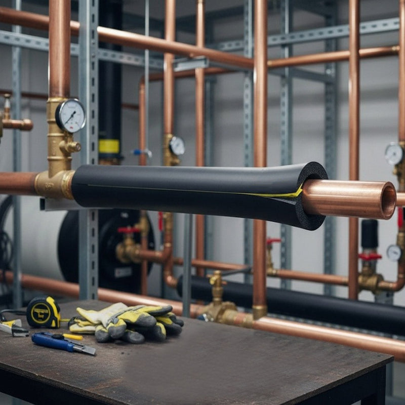Flexible nitrile foam pipe insulation for heating and refrigeration systems