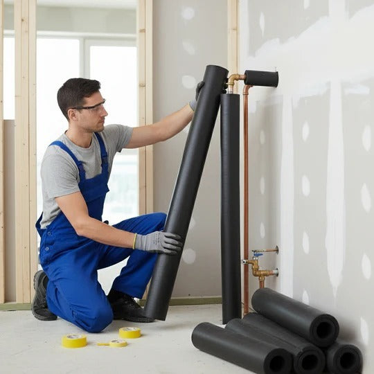 Flexible nitrile rubber pipe insulation for hot & cold water systems