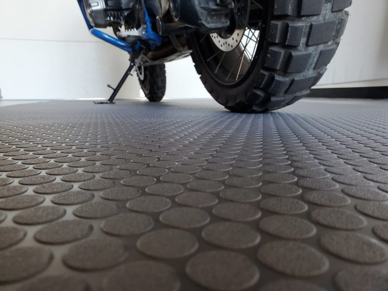 Rubber Garage Flooring Dot Penny Pattern Linear Meter