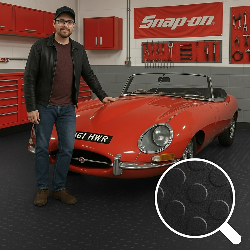 Premium Heavy-Duty Studded Rubber Flooring Roll – R11 Slip-Resistant | Oil & Impact Resistant | Custom Cut Lengths (3mm–6mm Thick, 1.2 m or 2 m Wide)