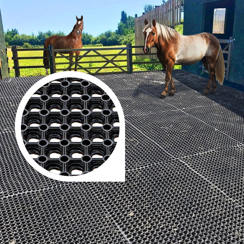 Heavy Duty Gateway Rubber Grass Mats - Non-Slip, Impact-Resistant, Perforated for Drainage - Horse Stable & Outdoor Use, Durable & Hygienic