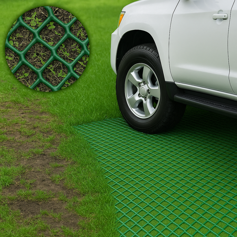 Heavy-Duty Grass Protection Mesh – 2m x 30m | UV-Stabilised, Eco-Friendly, Rot-Resistant | Durable Reinforcement for Car Parks, Driveways & Lawns