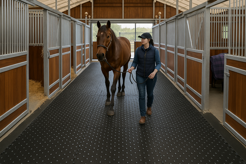 Rubber Co Reversible Stable Matting - Heavy Duty, Non-Slip, Insulating, Bubble & Ribbed Patterns, Easy Clean, Durable Rubber Horse Mats