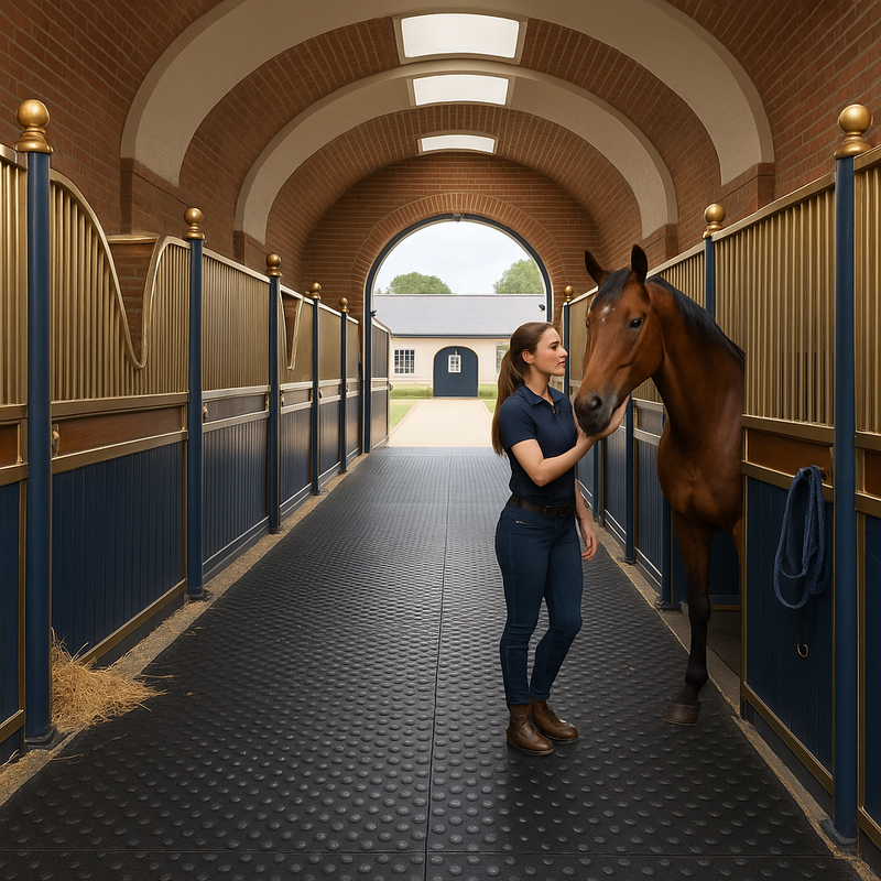 Rubber Co Reversible Stable Matting - Heavy Duty, Non-Slip, Insulating, Bubble & Ribbed Patterns, Easy Clean, Durable Rubber Horse Mats