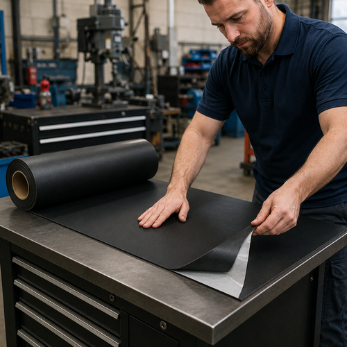 Self-Adhesive Rubber Sheet 1mm-12mm | 60 Shore A Oil-Resistant | UK Stock