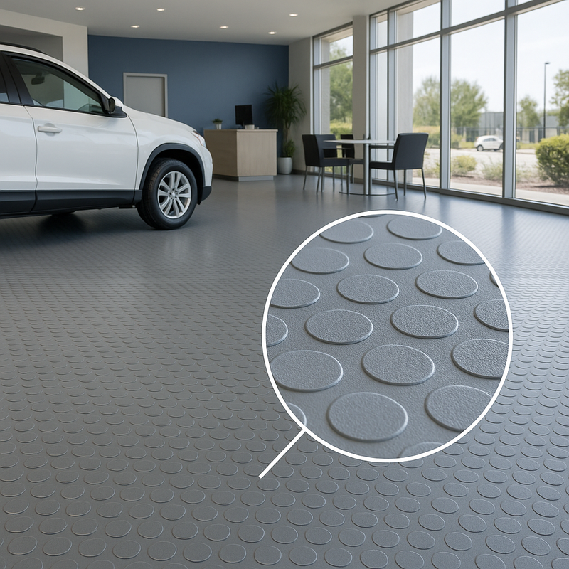 Anti-Slip Flexible PVC Industrial Flooring 100% PVC, Flame Resistant, Oil & Grease Resistant, Easy Install, Hygienic, Anti-Fatigue - Linear Metre