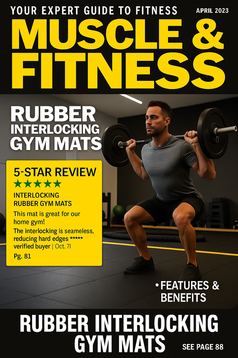 Interlocking CrossFit Gym Mats - Shock Absorbing, Non-Slip Rubber Flooring, Durable, Easy Install, Customisable, Ideal for Weightlifting & Home Gyms