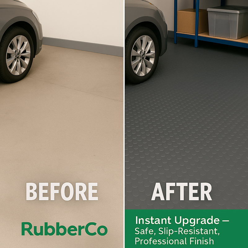 Premium Heavy-Duty Studded Rubber Flooring Roll – R11 Slip-Resistant | Oil & Impact Resistant | Custom Cut Lengths (3mm–6mm Thick, 1.2 m or 2 m Wide)