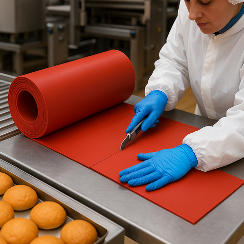 General Purpose Silicone Rubber Sheet – Linear Metre, 40° Shore A | FDA & EC Compliant, -60°C to +230°C, Food Safe & High Temp Resistant