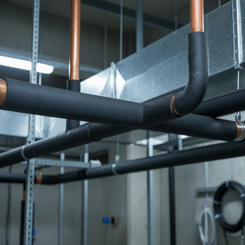 Pipe insulation black foam 2m for hot and cold water pipes