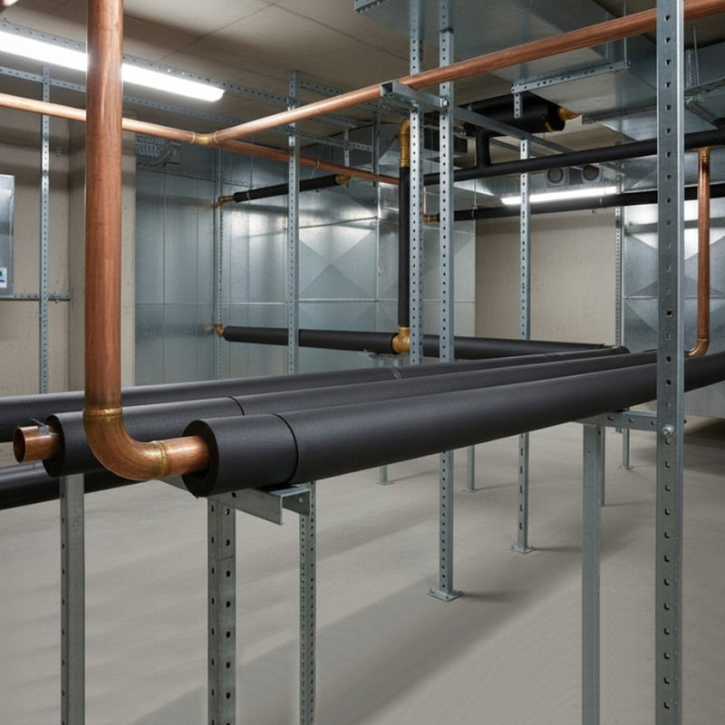 Pipe insulation black foam 2m for hot and cold water pipes