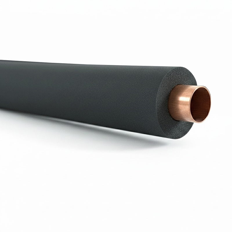 Pipe insulation foam black 2m x 13mm wall for hot and cold water