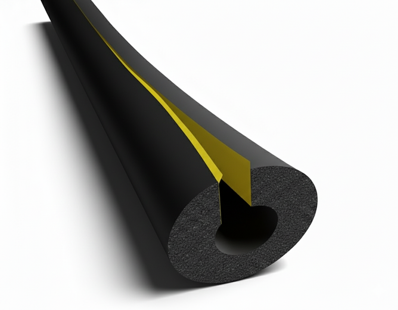 Pipe insulation foam self-seal tube black flexible foam
