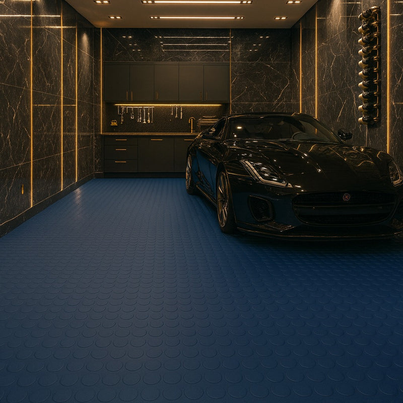 Non-Slip Rubber Flooring Roll – Studded Penny Pattern – R11 Slip Rated – Oil Resistant – 3mm, 4mm, 6mm – Cut to Length