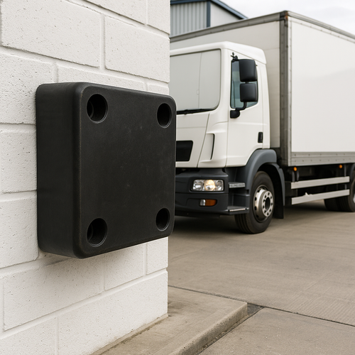 Rubber Dock Bumper 330x305x100mm | SBR Loading Bay Protection UK