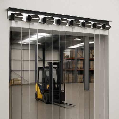 Galvanised Steel Hook-On PVC Strip Curtain Rail 984mm/1230mm | Industrial UK