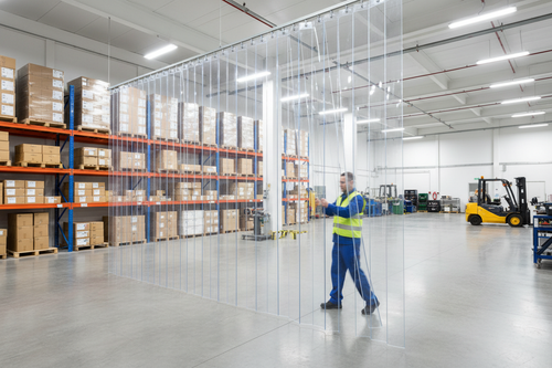 Clear PVC Strip Curtains Hook-On | Internal Partition Space Divider