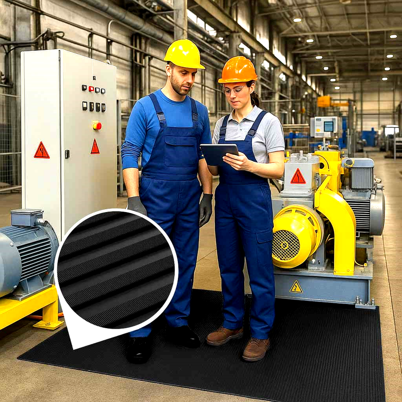 Electrical Insulation Matting – Non-Slip Rubber Safety Mat, Durable & Oil-Resistant, High Voltage Protection for Workspaces & Machinery