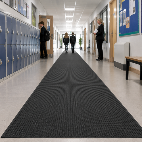 Heavy Duty Rubber Barrier Runner Mat – Non-Slip Entrance & Walkway Matting (Anthracite)