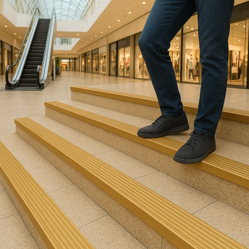 Anodised Aluminium Non-Slip Stair Nosing Edge Trim Ribbed Treads, Heavy Duty, 900mm x 65mm, Ideal for Wood, Carpet, Tile, Vinyl, Multiple Colours
