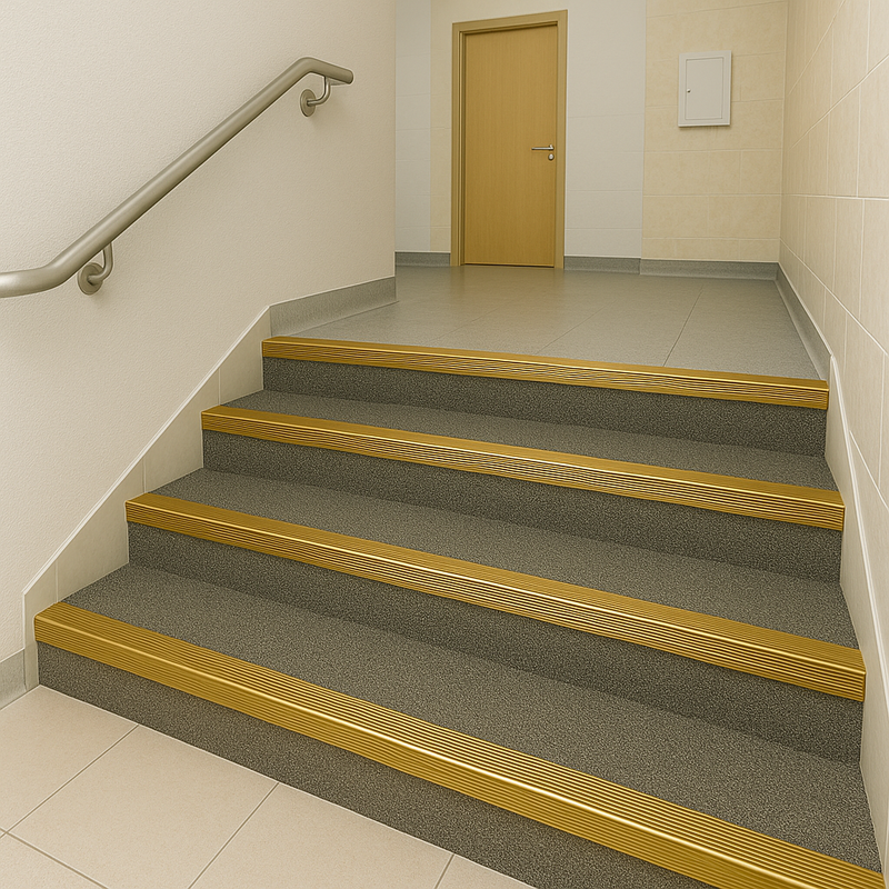 Anodised Aluminium Non-Slip Stair Nosing Edge Trim Ribbed Treads, Heavy Duty, 900mm x 65mm, Ideal for Wood, Carpet, Tile, Vinyl, Multiple Colours