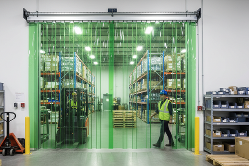 Green Transparent QuickMount Curtains | Energy-Efficient Vibrant PVC