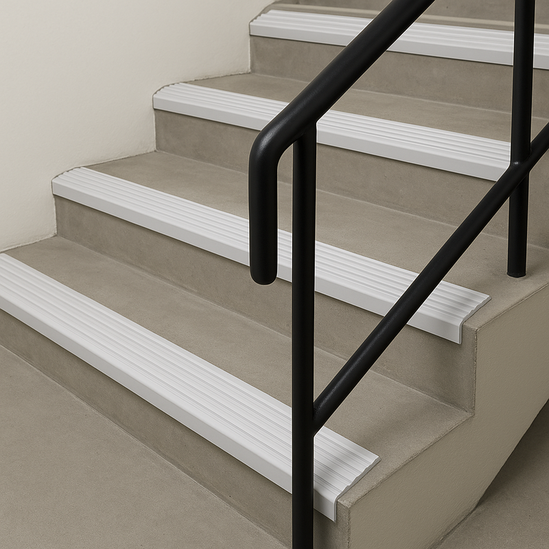 Rubber Stair Nosing Edge Trim – Heavy-Duty Anti-Slip Flexible Rubber Step Protector 50×45 mm | Commercial Stair Edging | BS 8300 & Doc K Compliant | Tested to BS 7976 | UK Trade Supplier