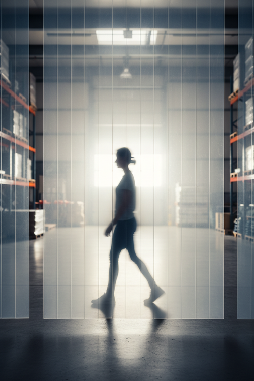 Frosted PVC Strip Curtains – QuickMount Privacy Barrier for Commercial & Industrial Doors