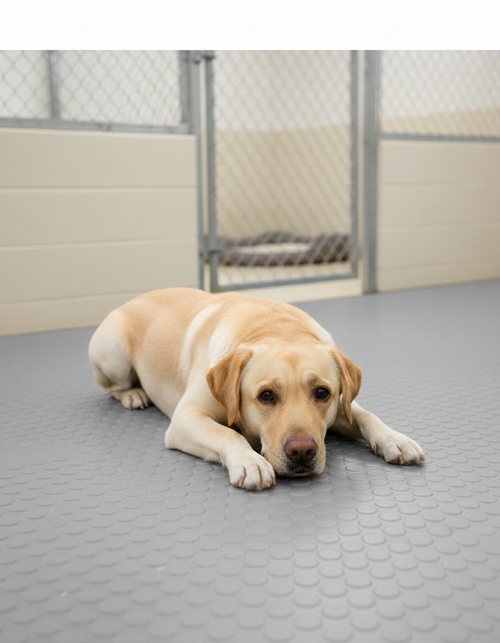 Rubber Kennel Flooring – Heavy Duty Round Dot Matting | Slip-Resistant, Hygienic & Easy Clean | UK