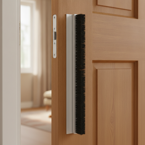 Nylon Brush Draught Excluder Strip 2m | Rubber Aluminium Door Seal