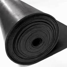 Black 1 Ply Insertion Commercial Rubber Sheet Reinforced Natural/SBR Blend, 65° Shore A Hardness, 1.4m Width, Various Thicknesses