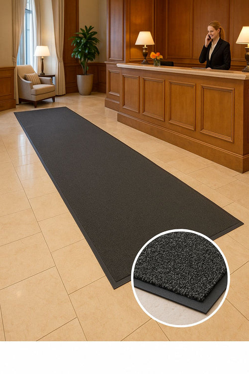 Heavy Duty Non-Slip Barrier Runner Mat High Traffic Entrance Mat Dual-Level Surface Durable Polymer Base Bevelled Edges Indoor/Outdoor Use