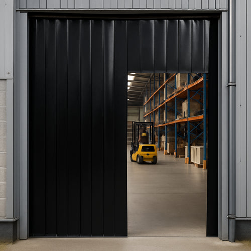 Black PVC Curtain Rolls 50m UK | Opaque Energy-Efficient Strip Curtain