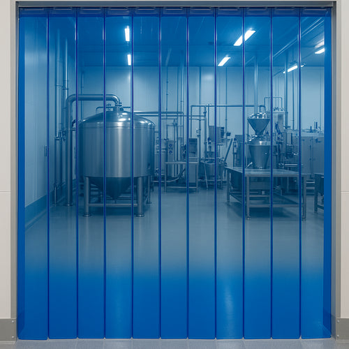 Blue PVC Strip Curtain 200mm x 2mm | Coloured Flexible