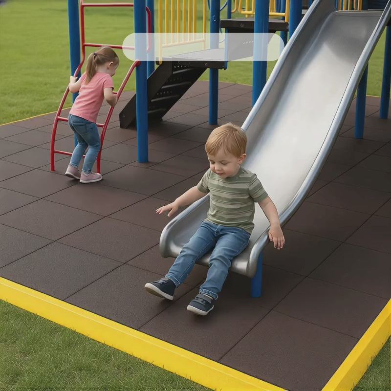 Heavy Duty Shock Absorbing Rubber Playground Mats Eco-Friendly Outdoor Safety Flooring